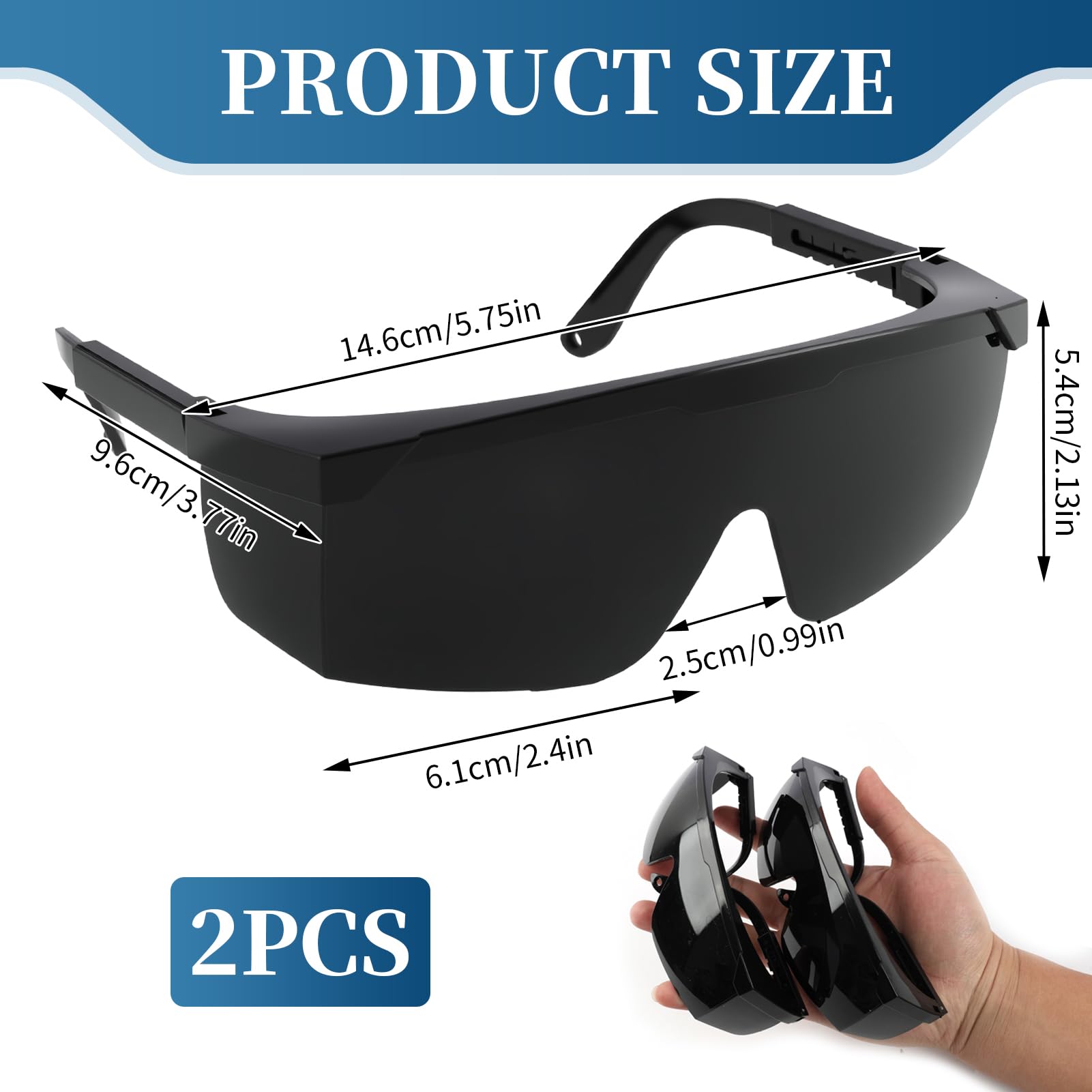 2 PCS Laserschutzbrille, IPL Lichtschutzbrille, 200nm-2000nm WellenläNge Laserschutzbrille, Laser Brille für Haarentfernung IPL, Augenschutz für Infrarotlampe, Solarium und kosmetische Anwendungen
