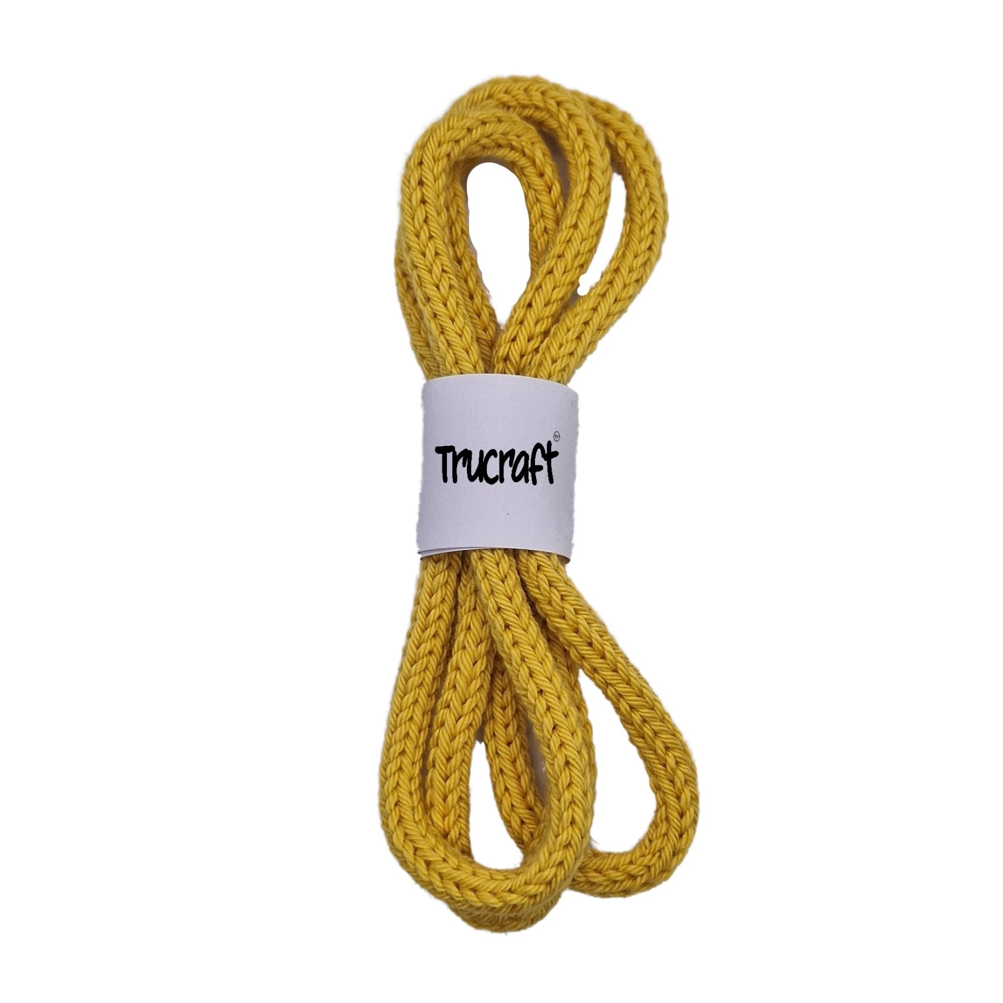 Trucraft - iCord French Knitting Rope - 1m Length - 100% Cotton - 003 Sunflower - For wire names and crafts