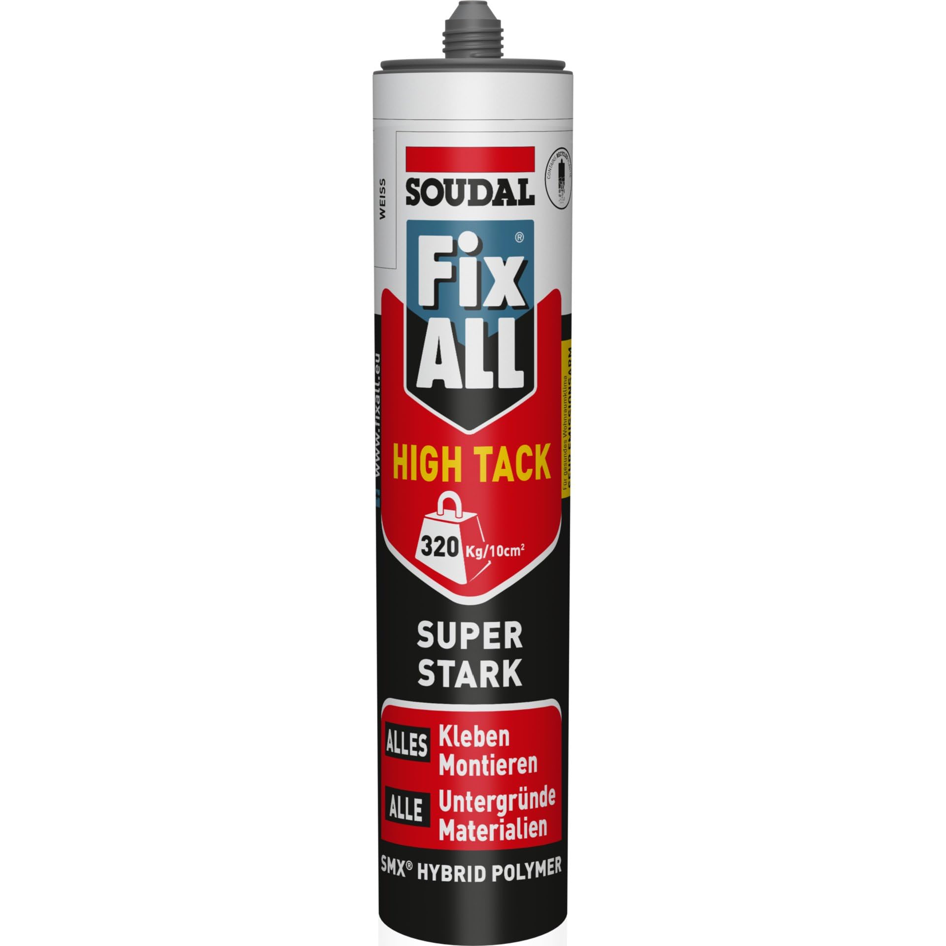 6x Soudal Fix ALL High Tack Weiß 290 ml - Aktionsbundle – Hochleistungs-Montagekleber mit extremer Anfangshaftung, universell, innen/außen