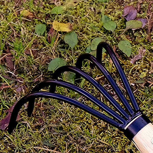 KAKURI-Hand-Cultivator-Garden-Tool-10-Handheld-Rake-for-Weeding-Digging-Cultivating-Hand-Forged-Japanese-Steel-Made-in-Japan