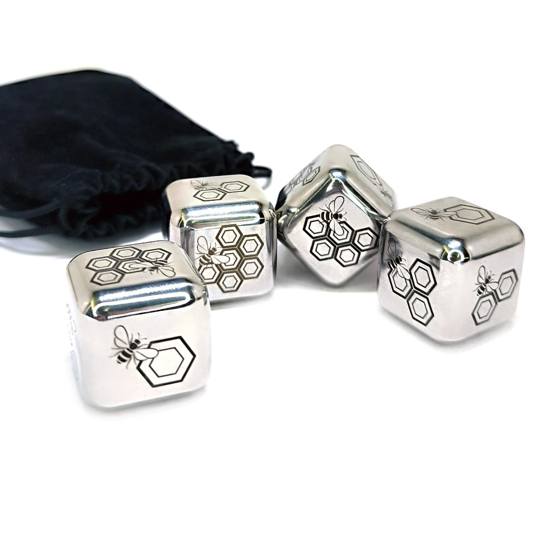 Creative 1-Inch Metal Dice Set, Honeycomb&Bee Design 6-Sided Standard Dices for DND MTG P…