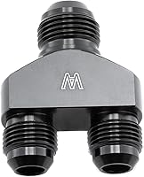 Vista 6 de Adaptador de montaje de manguera de línea de combustible de 10AN a 8AN 8AN 8AN Y Block Flare Divisor de aluminio negro