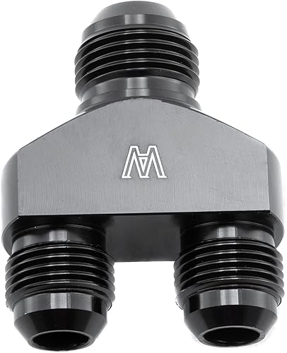Miniatura 6 de KUUHLERSAT Adaptador de montaje de manguera de línea de combustible de 10AN a 8AN 8AN 8AN Y Block Flare Divisor de aluminio negro