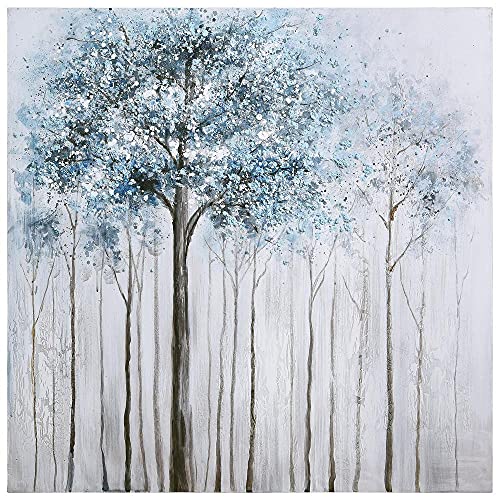 Empire Art Direct Abstract Wall Art Textured Hand Painted Canvas by Martin Edwards, Unframed, 36" x 36", Winter Forest 1
