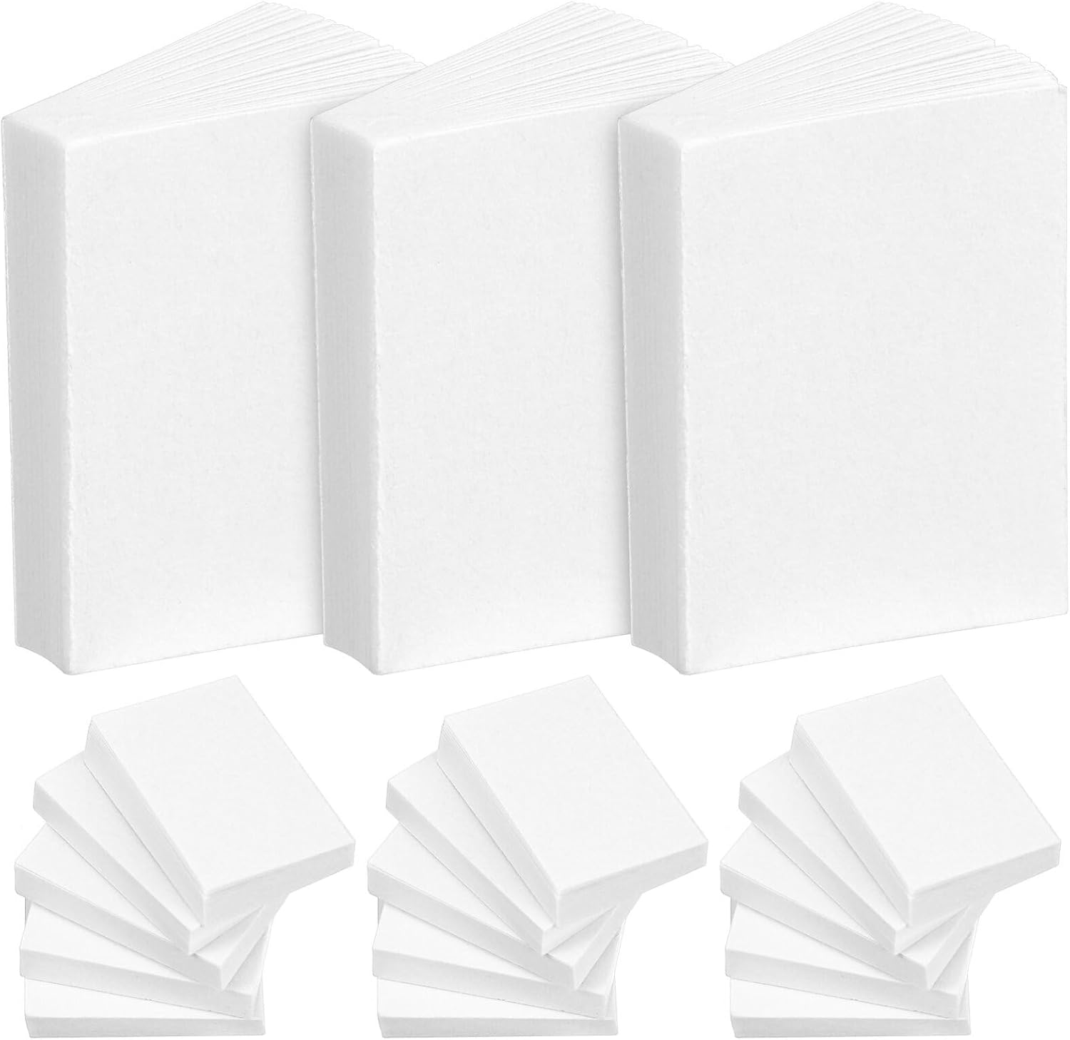 VOSAREA 50pcs Miniature White Dollhouse Books 1:12 Scale - Tiny Blank Opening Notebooks for Dollhouse Bookshelf Decor & Crafts