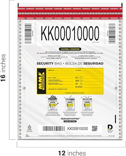 Miniatura 5 de MMF Industries Bolsas de transmisión de efectivo  12 pulgadas de ancho x 16 pulgadas de alto  Paquete de 100  Numeración alfanumérica única