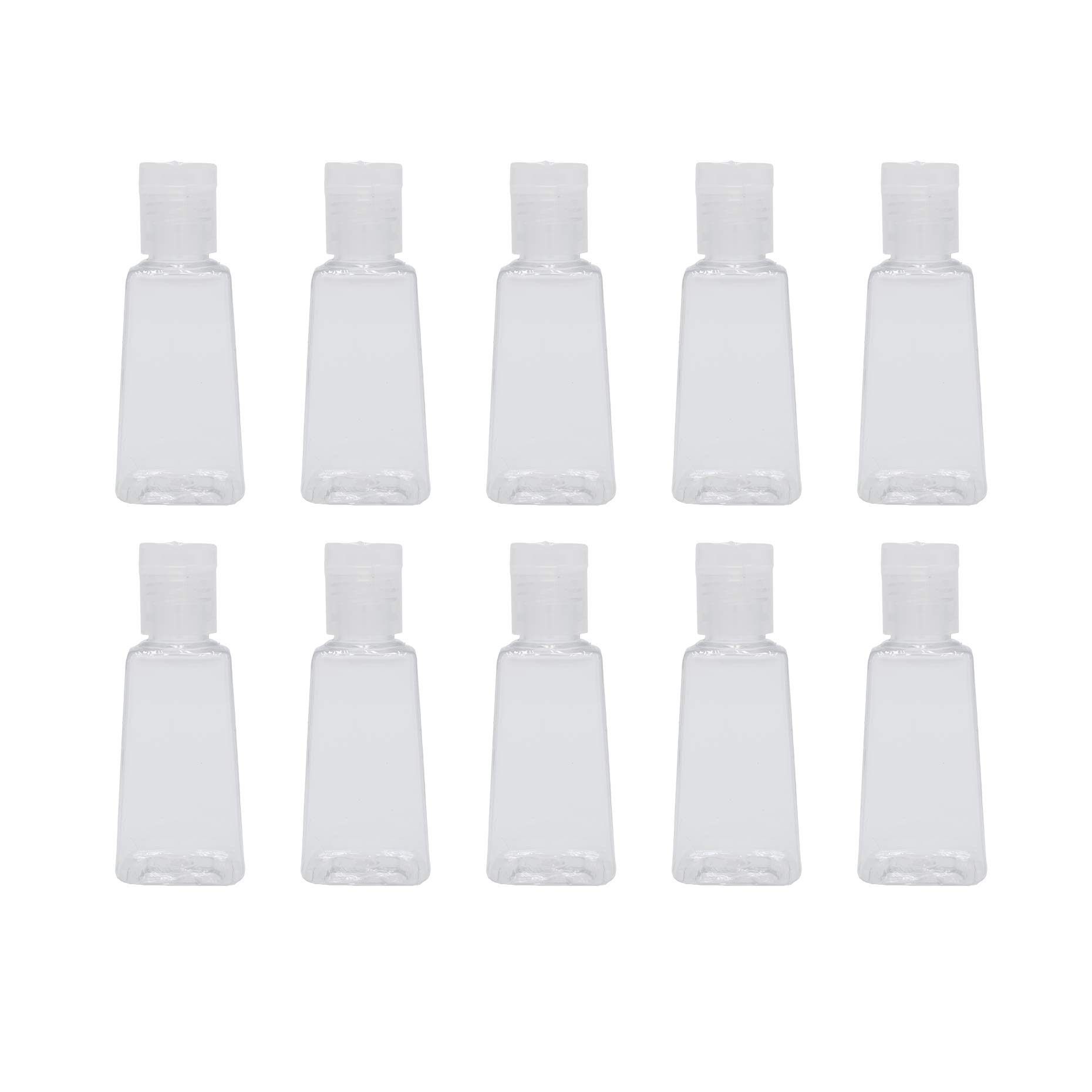10 Pack Empty 1oz (30ml) Plastic PET bottle with 15mm flip cap Refillable-Reusable Travel Bottle for Personal Care Products