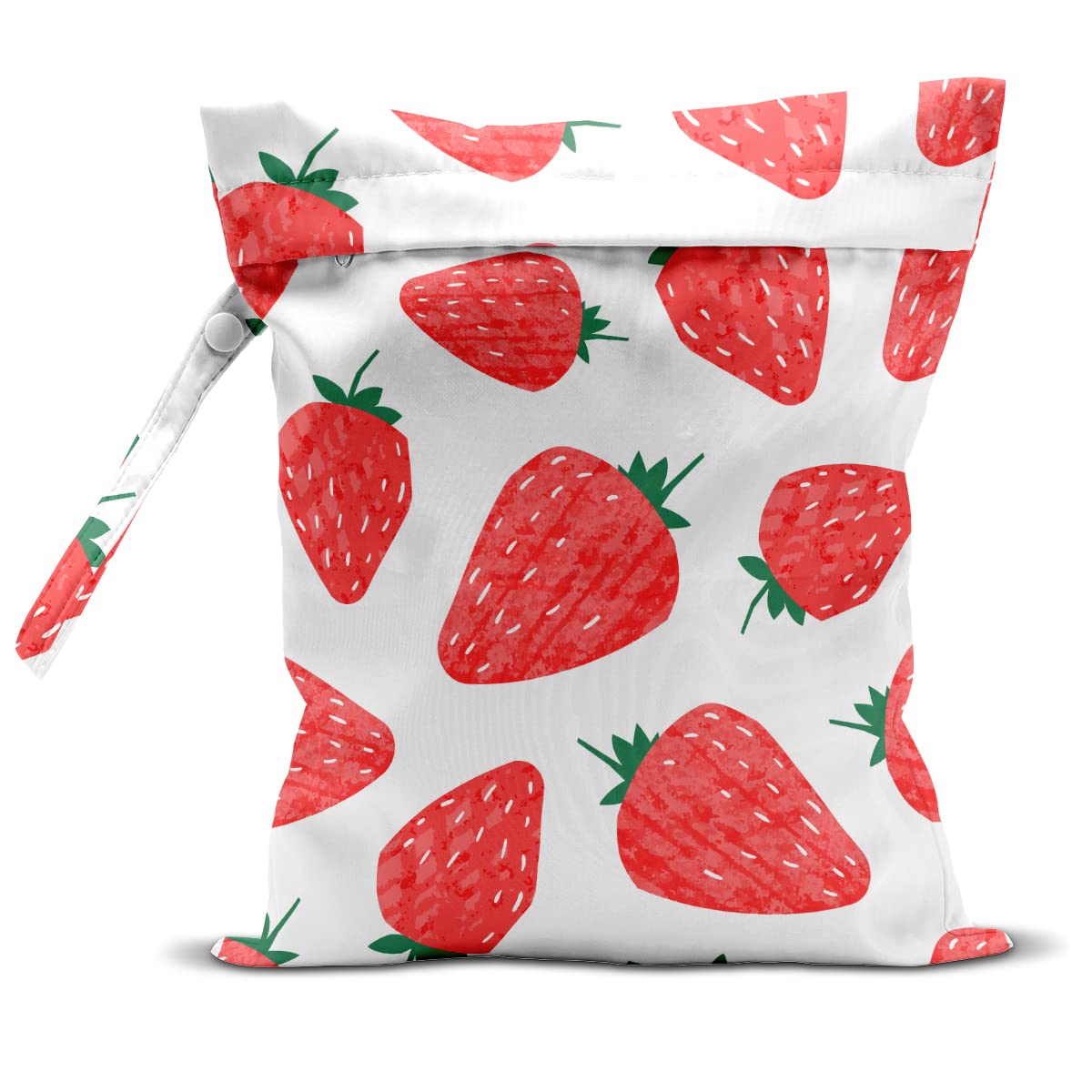 Wet Bag, Wet Dry Bag, Wet Bag for Swimsuit, Travel, Beach, Pool, Diapers, Dirty Yoga Gym Clothes, Makeup Bag, Waterproof Reusable Fruit Decor Orange Strawberry