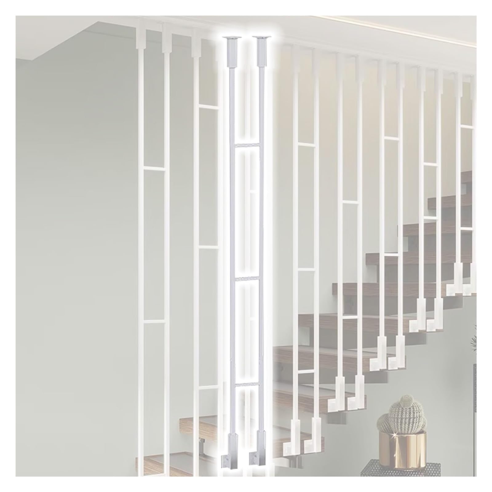 Rampe d'escalier de sous-sol sécurisée grâce au kit balustre en métal noir