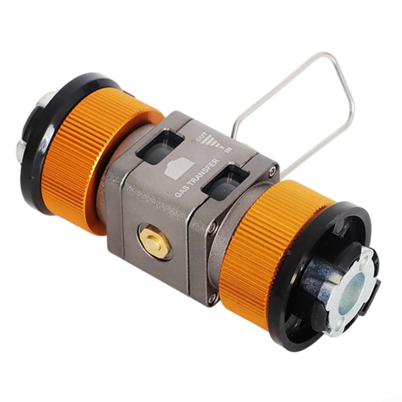 FUBESK Brass Visual Gas Tank Converter for Camping, Residual Gas Collection Valve with Dual Display, Mutual Charge Adapter for Cassettes(gray)