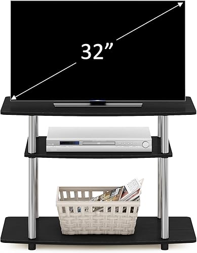 Miniatura 60 de Furinno Tools - Mesa de 3 niveles para TV., Madera, Roble francés gris/negro. Roble francés gris/negro.,Marron oscuro,Espresso / negro,Ámbar