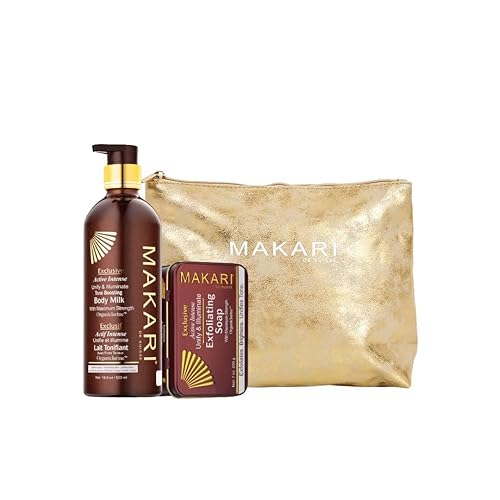 MAKARI Exclusivo juego de regalo de 2 piezas para el cuidado de la piel, kit de cuidado personal con loción de leche corporal con organiclarina y