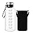 RNCKUUE 64 OZ Glass Water Bottle - Large Resuable Borosilicate Wide Mouth Glass Drinking Bottles With Time Mark, Sleeve, BPA Free