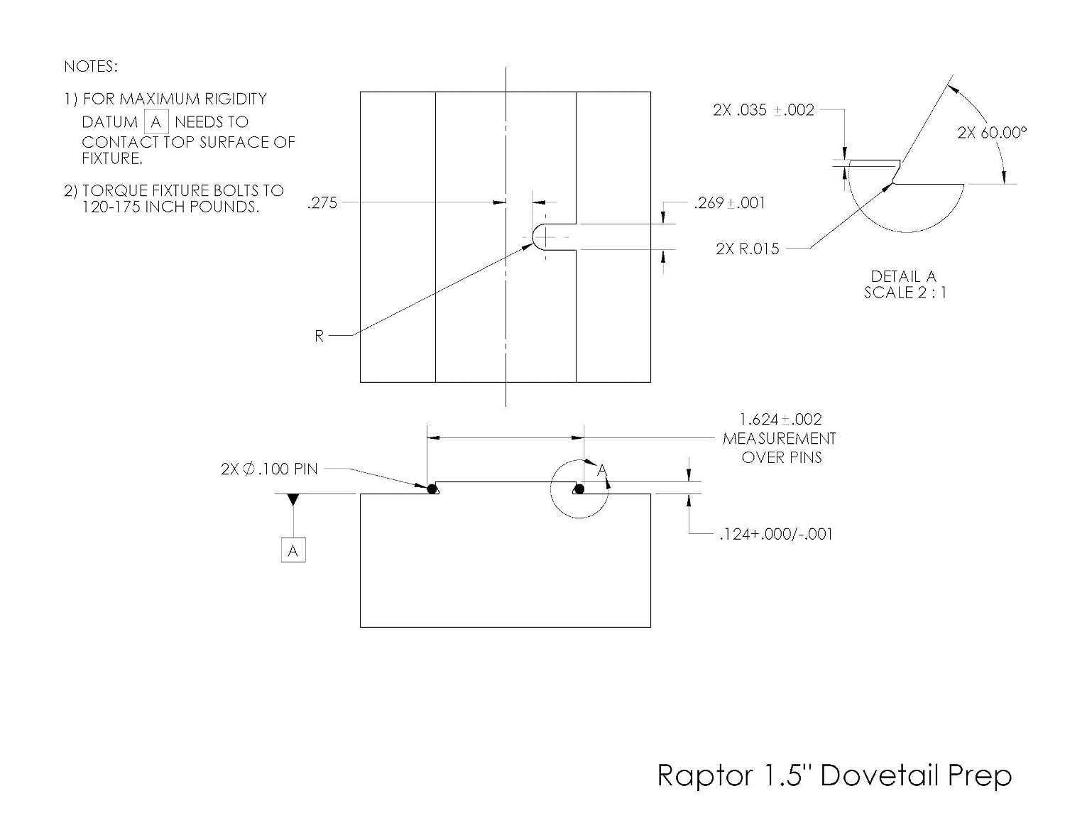 Raptor RWP-026 1.5" Dovetail Fixture, 2 Clamps, 4" Bolt Circle, 3" Height, 4.97" Diameter, Aluminum, 7075-T6511 Aluminum, Coating, Cut, Cutting Angle, Flute