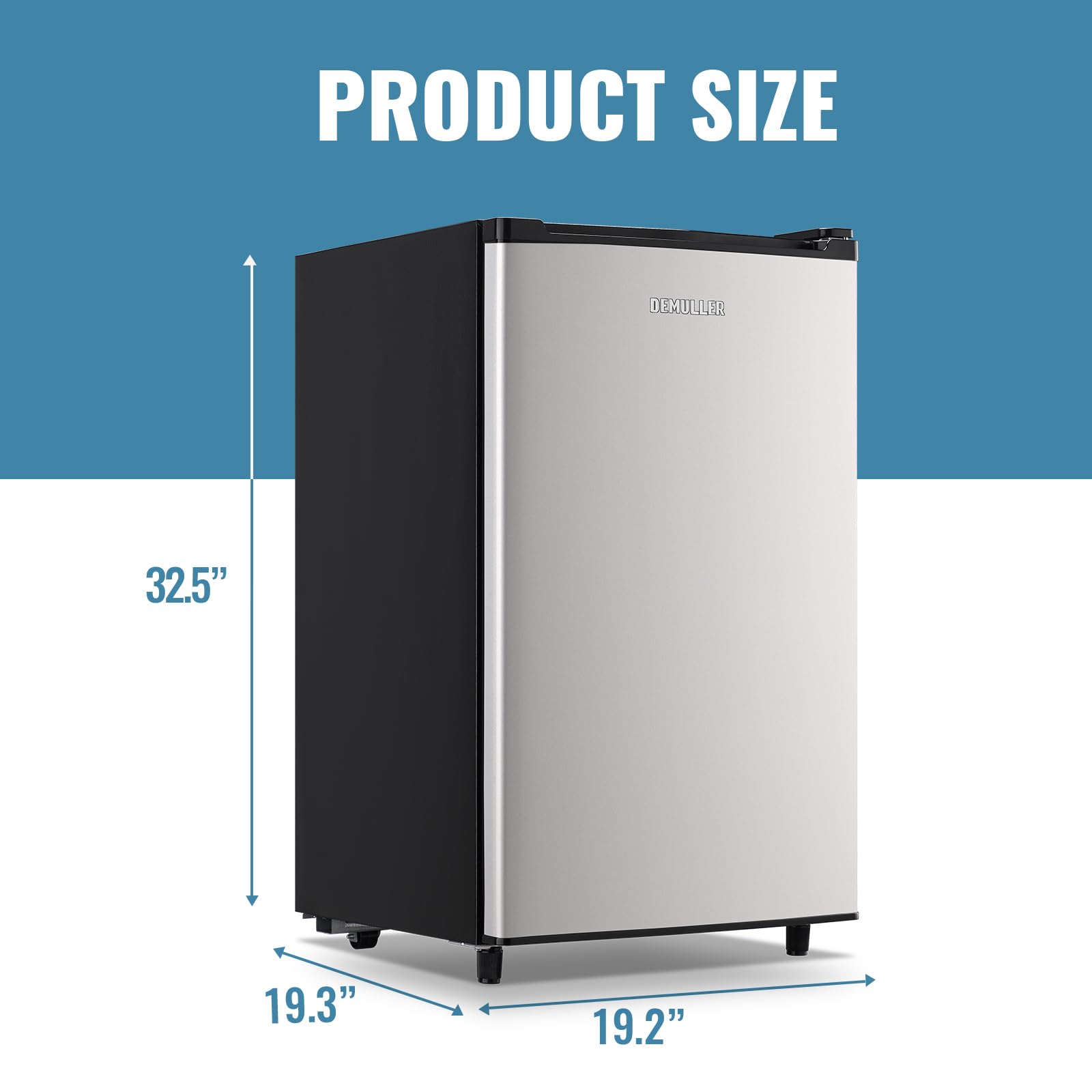 Demuller Upright Freezer 3.2 Cu.Ft Freezer Single Door Freestanding Small Freezer With Adjustable Thermostat Front Door Open Mini Freezer For Kitchen, Apartment, Basement, Dorm, Silver on Fridge.com - View 5