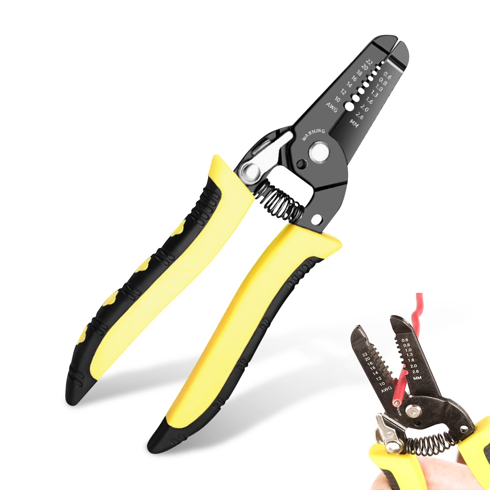 7" Wire Stripper, Electrical Wire Strippers, 7 in-1 Cable Cutters, Cable Stripper Tool - Ca-ble Stripper with Safety Lock