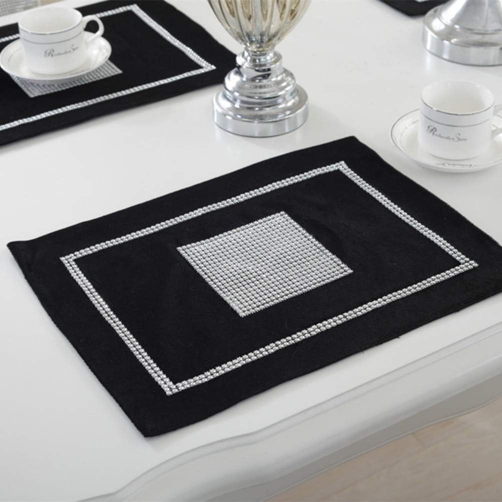 Exсluѕіvе Dіѕсоunt 60% Prісе San Tungus Pack of 4, 12x16 Inches Wedding Placemats with Sequined Rhinestone, Elegant Party Table Mats Decoration for Thanksgiving Christmas, Black 80% оƒƒ Dіѕсоunt San Tungus Pack of 4, 12x16 Inches Wedding Placemats with Sequined Rhinestone, Elegant Party Table Mats Decoration for Thanksgiving Christmas, Black