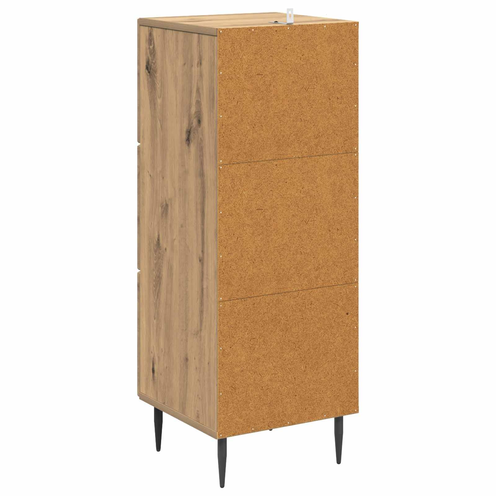 Cassettiera in rovere Artisan, 33 x 34,5 x 89,5 cm, con 3 cassetti, versatile per soggiorno, ufficio, corridoio e officina