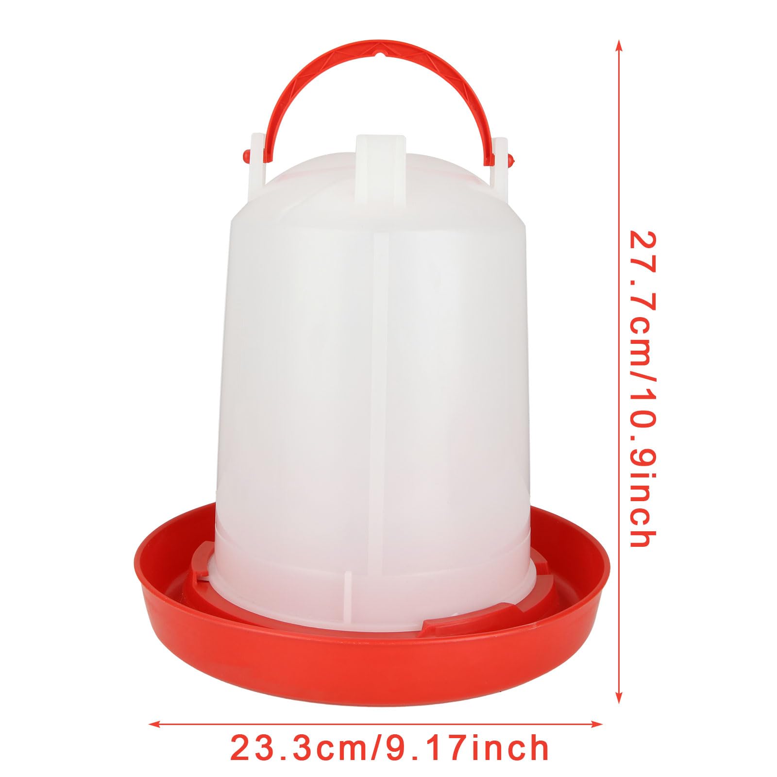 SHUESS 4 dispensadores de agua para pollo, comederos y bebedores de plástico para pollo, bebedor de aves de corral de 3 litros, comedero de agua para pollo, gallina, pato (rojo)