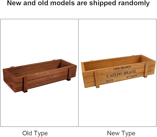 Miniatura 8 de Macetero de madera, maceta, alféizar de la ventana, maceta rectangular para cactus suculentas, caja rectangular para interiores y exteriores, patio