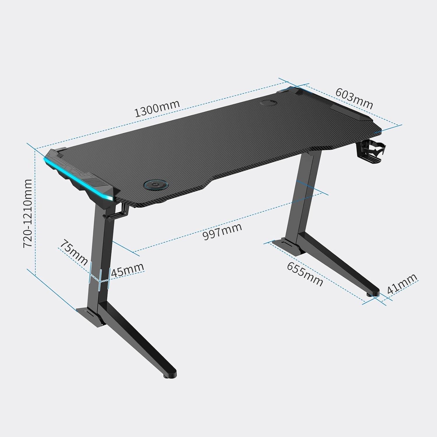 FLEXISPOT GT2 Detailed Dimensions