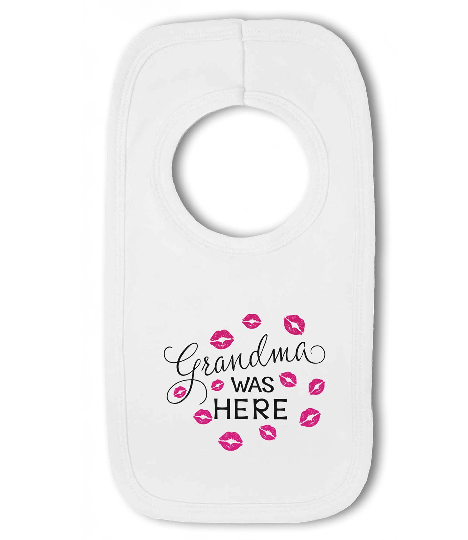 Make It Love It Sell It Men's White - Grandma Was Here - Baby Pullover Bib, Boy Or Girl