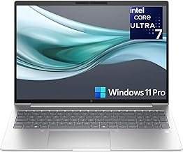 HP EliteBook Laptop Computer for Business with Copilot AI, Intel Core Ultra 7 255U (12C/14T), 32GB DDR5 RAM, 1TB SSD, 16" FHD+, Fingerprint Reader, Thunderbolt 4, Silver, Windows 11 Pro