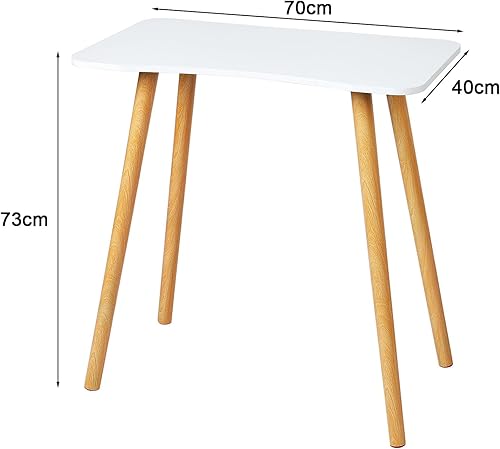 Miniatura 2 de Mesa de escritura blanca moderna, estilo simple, escritorio de computadora de trabajo de madera maciza para computadora, diseño de arco ergonómico,