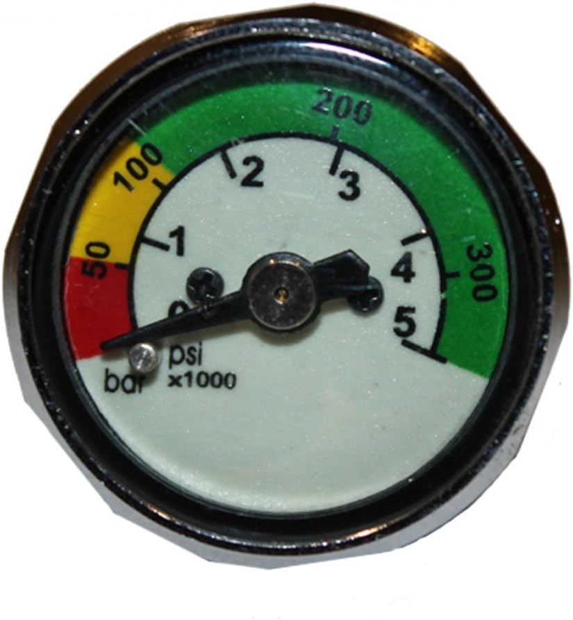 Large Dial Hi-Pressure Pony Bottle Port Plug Scuba Diving Gauge (PSI)