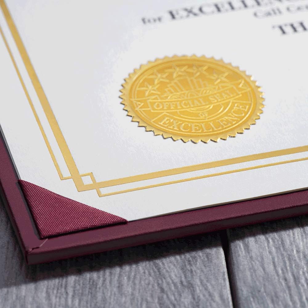 White Specialty Certificates, 50 unidades en blanco, borde de lámina dorada en hojas de papel de 38 libras, 8.5 x 11 pulgadas, compatible con láser y inyección de tinta