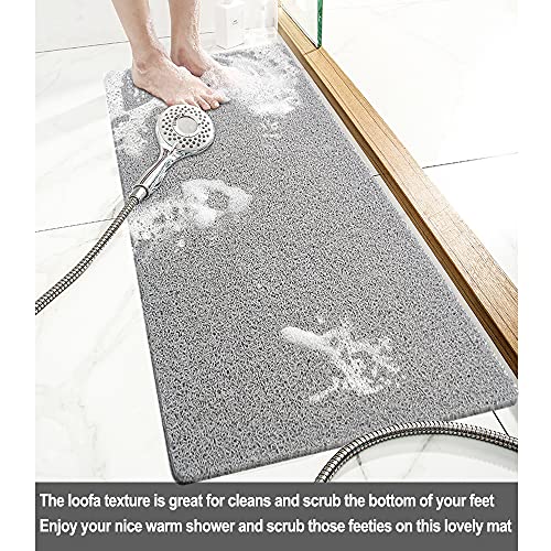 Songziming SZM Shower Mat Non Slip Without Suction Cups, 32X17 Inch, Pvc Loofah Bath Mat For Textured Tub Surface thumb #3