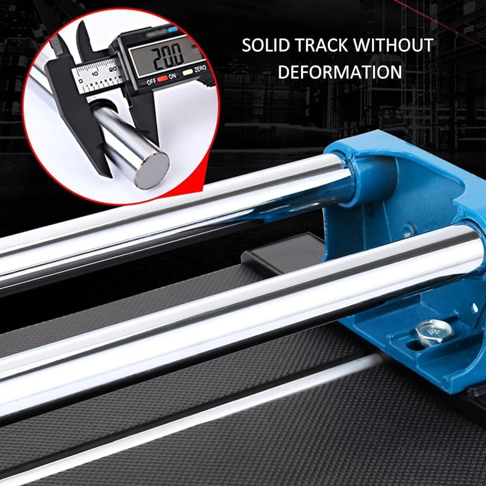 24 Inch Manual Tile Cutter, Professional Porcelain & Ceramic Tile Cutting Tool with Tungsten Alloy Blade, Double Rails & Ruler for Precision Cutting, Includes Storage Bag