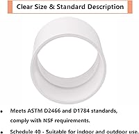 Vista 4 de Adaptador de acoplamiento de tubería de PVC de 4 pulgadas, accesorios de tubería (enchufe x enchufe), paquete de contratista, cédula 40, conectores