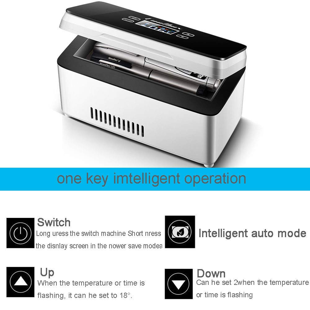 Nevera Portatil Insulina, Refrigerador de Medicina Ultra Silencioso Refrigerador de Insulina PortáTil, para AutomóViles, Viajes, Refrigeradores de Medicamentos de 2 A 8 ° C, Blanco