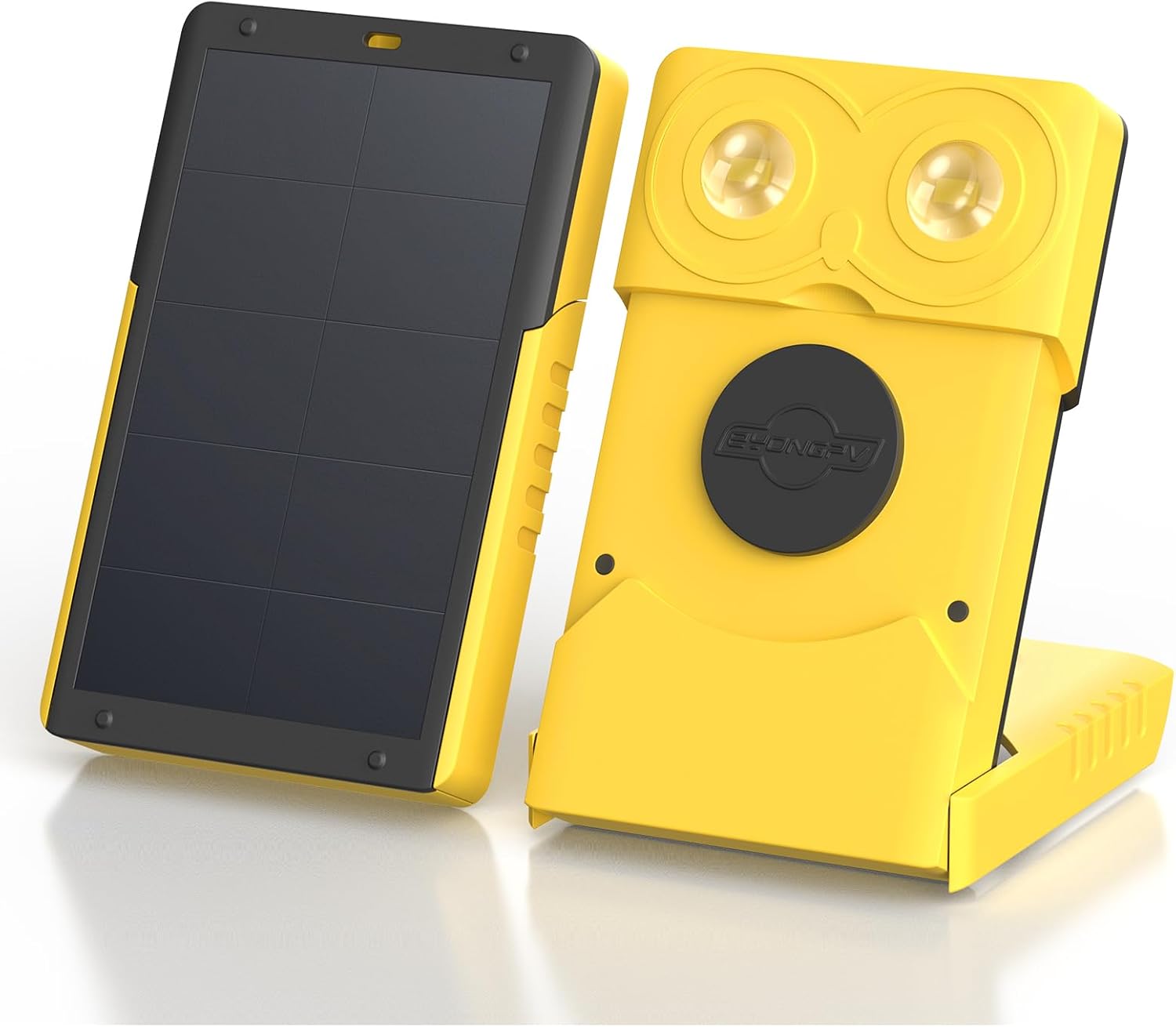 EYONGPV OWL-SP Solar Emergency Lantern, Portable Solar Lamp and Rechargeable LED Camping Light, 4 Brightness Levels & SOS for Power Outages and Outdoor Use (Yellow)