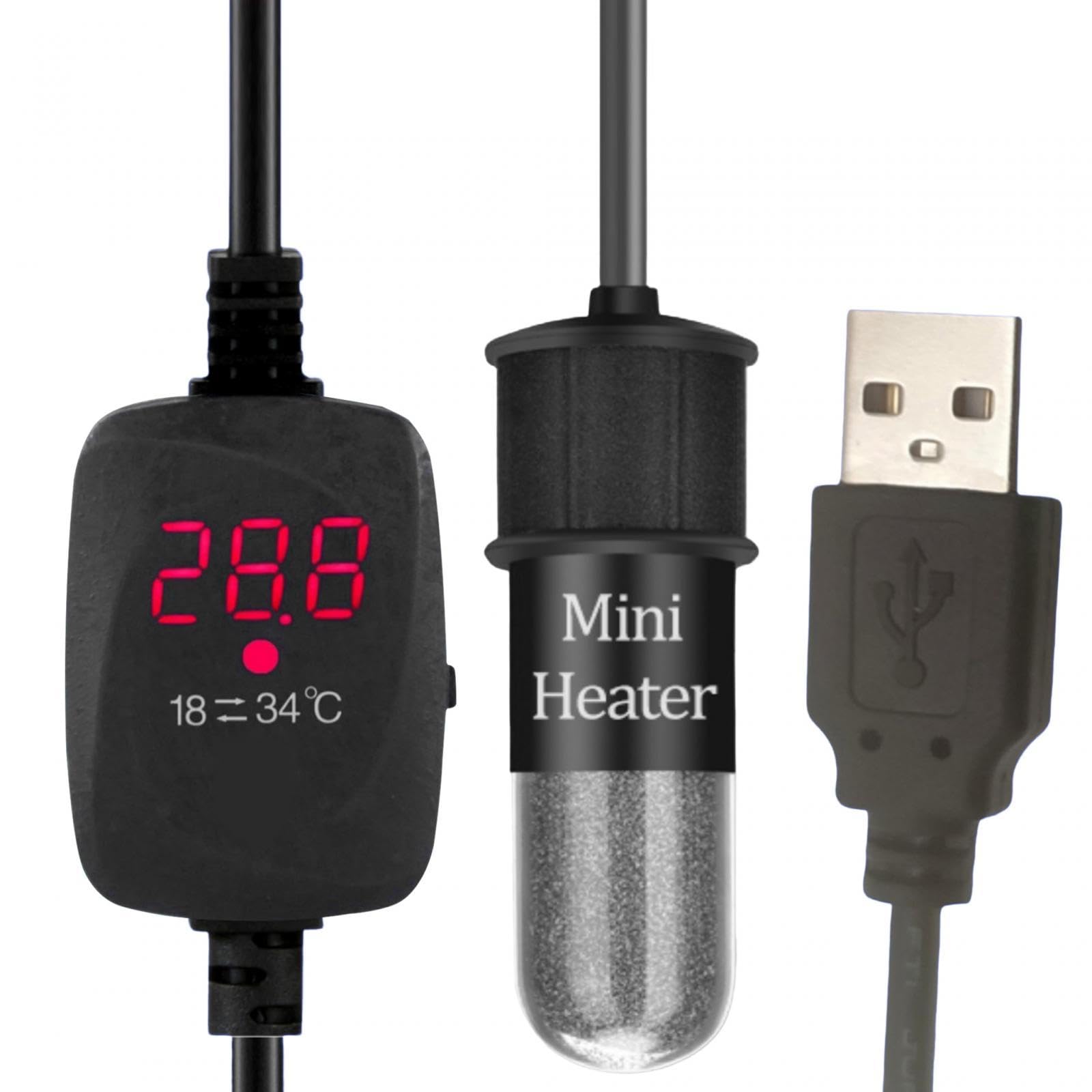 Colcolo Aquarium-Heizung, intelligenter Thermostat, 10 W, Mini-Heizstab für Aquarien, Kampffischtanks, Reptilien-Terrarium, Celsius, mit Stromausfall