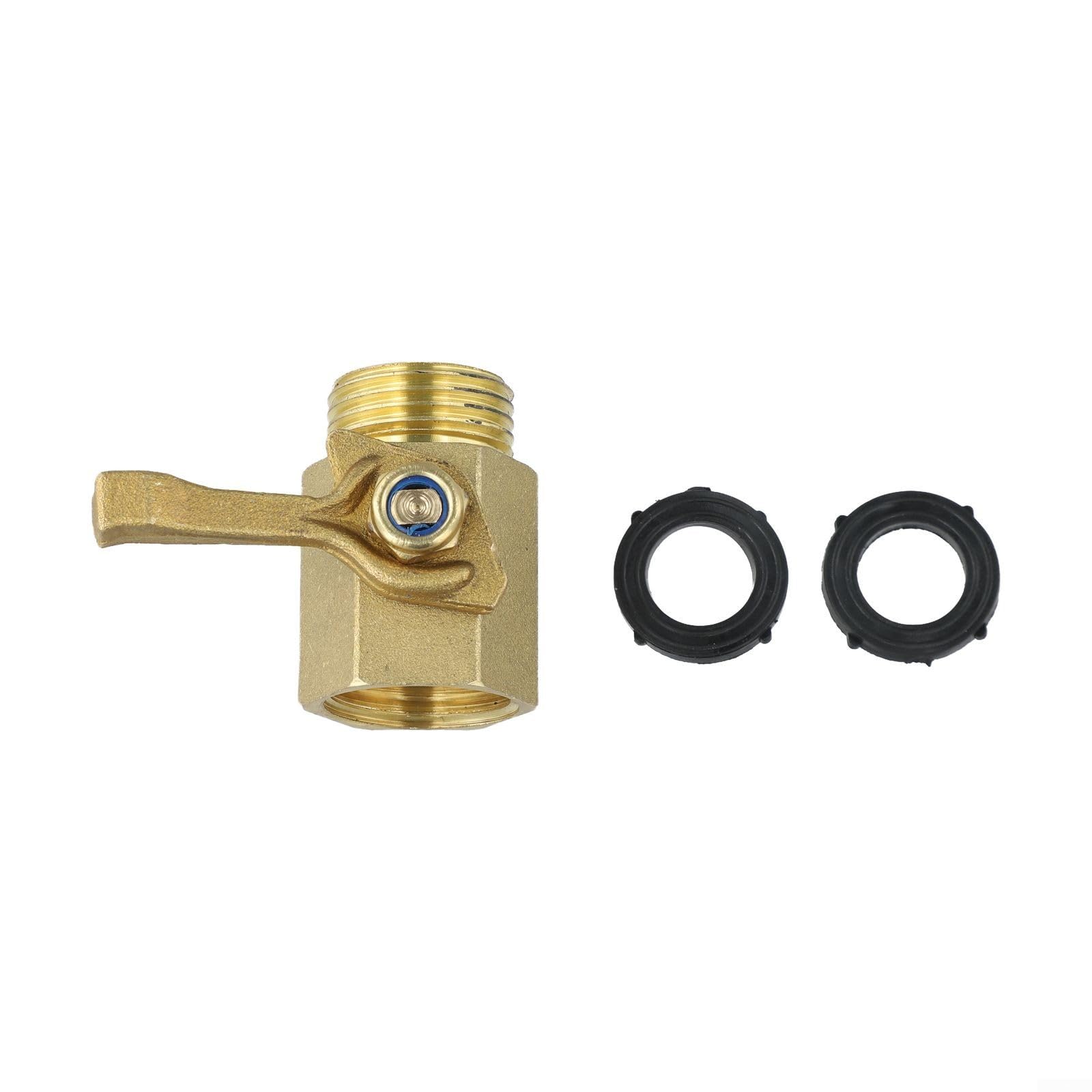 Brass Garden Tap Connector 3/4 Inch Hose Stopcock Outdoor Water Shut Off Valve Full Bore Ball Valve Fitting GHT Threaded Pipe Heavy Duty Irrigation Leak Proof