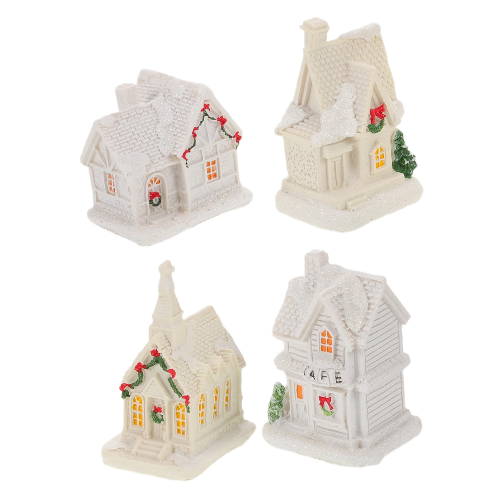 Casitas navideñas de resina con luz para solucionar la falta de espacio en tu decoración de mesa