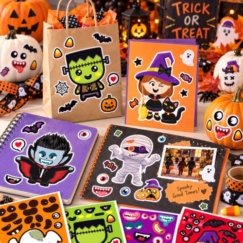 Max Fun 48 Sheets Halloween Stickers for Kids Bulk Cute Holiday Stickers Funny DIY Crafts Activities Party Favors Game Gifts for Boys Girls - image 7