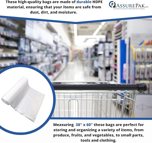 Miniatura 5 de AssurePak TL386016MWF - Bolsas de basura transparentes (color natural) sin núcleo HDPE - 38 x 60 pulgadas - 200 bolsas - 16 micras - Transparentes -