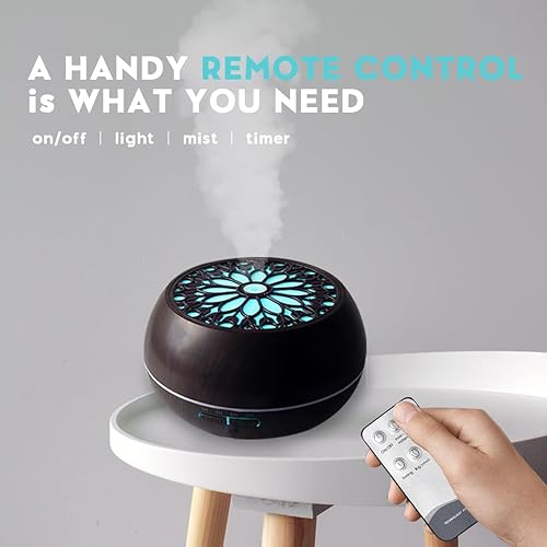 Miniatura 7 de 550ml Difusor de aceite esencial de gran capacidad con juego de 6 aceites de aromaterapia, humidificador de aire ultrasónico con temporizador y luz