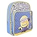 PERLETTI - Mochila de Niño Niña de Mi Villano Favorito Azul Amarillo - Bolso Escolar con Bolsillo Frontal Estampado Bob de Los Minions - Bolsa Escuela Viaje con Tirantes Regulables - 30x24x6,5 cm