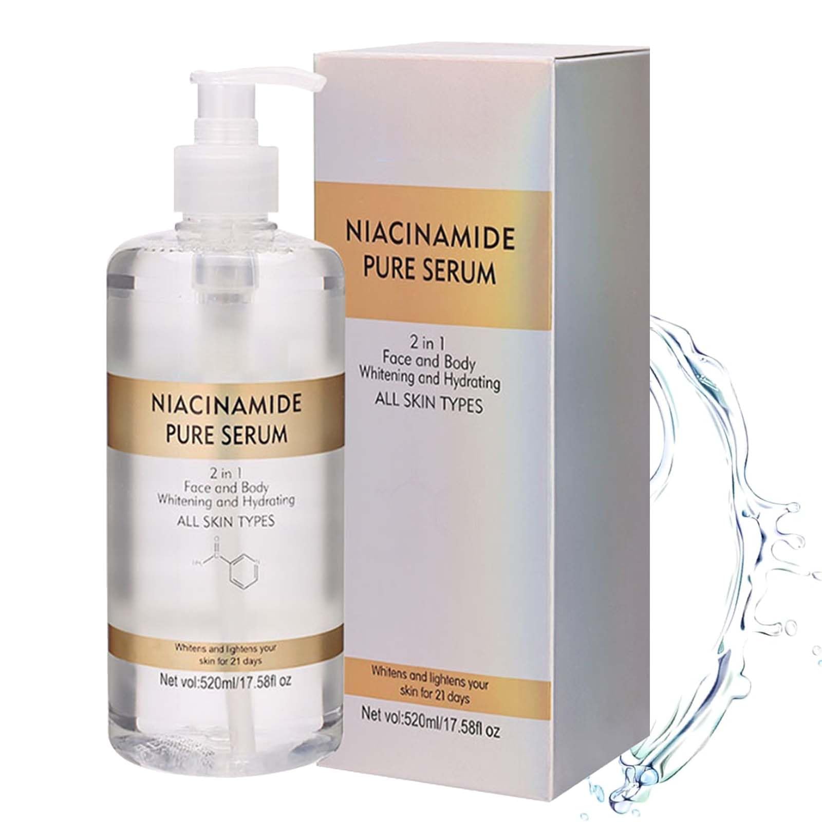 Niacinamide Pure Serum, 2-in-1 Face & Body Niacinamide Serum for Women