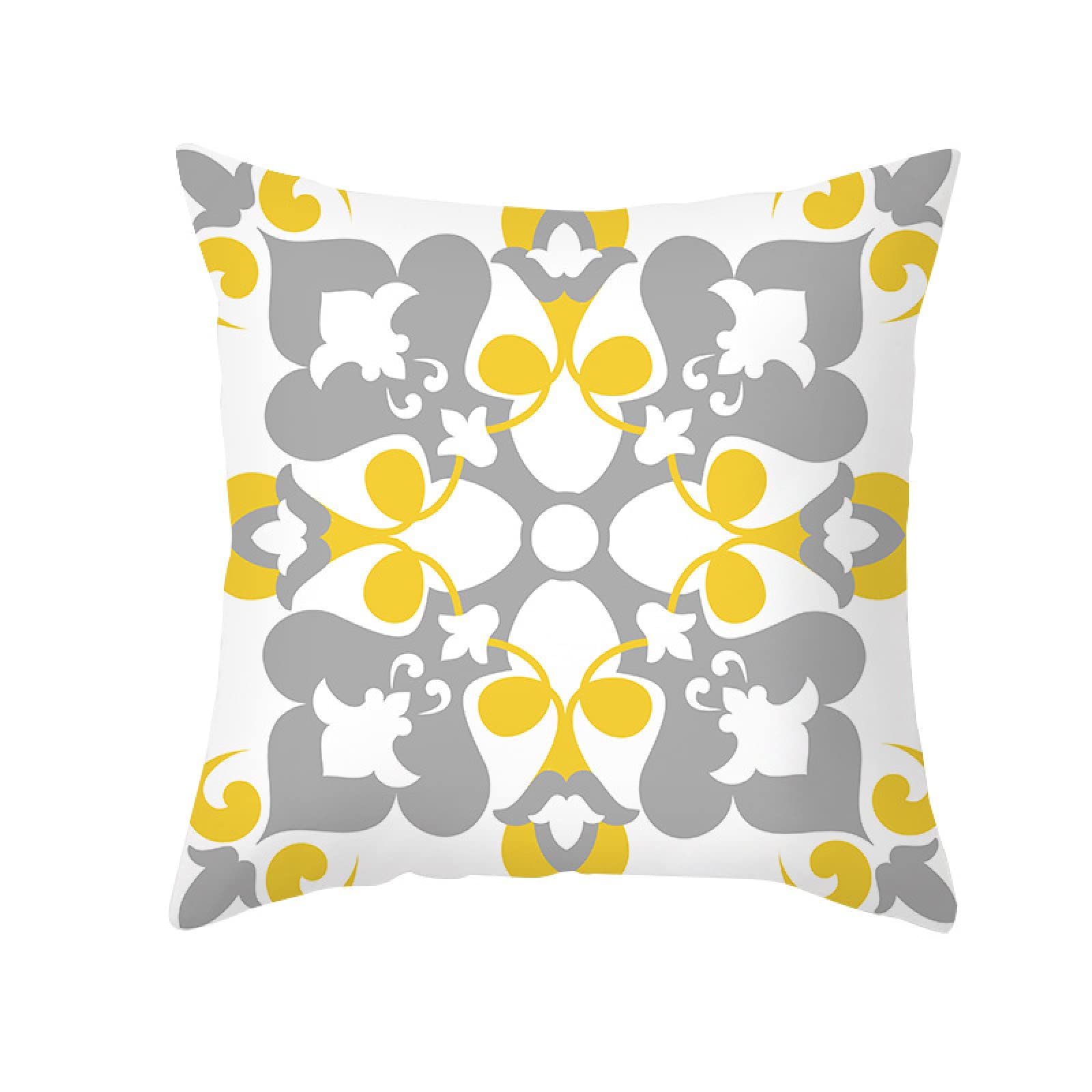 Cushion Covers Grey Flower Pillow Cases Soft Linen Cushions with Covers Included Washable Sofa Cushions with Invisible Zip Pillowcase Breathable Pillow Cover 60x60 Cushion Cover 1 Pack