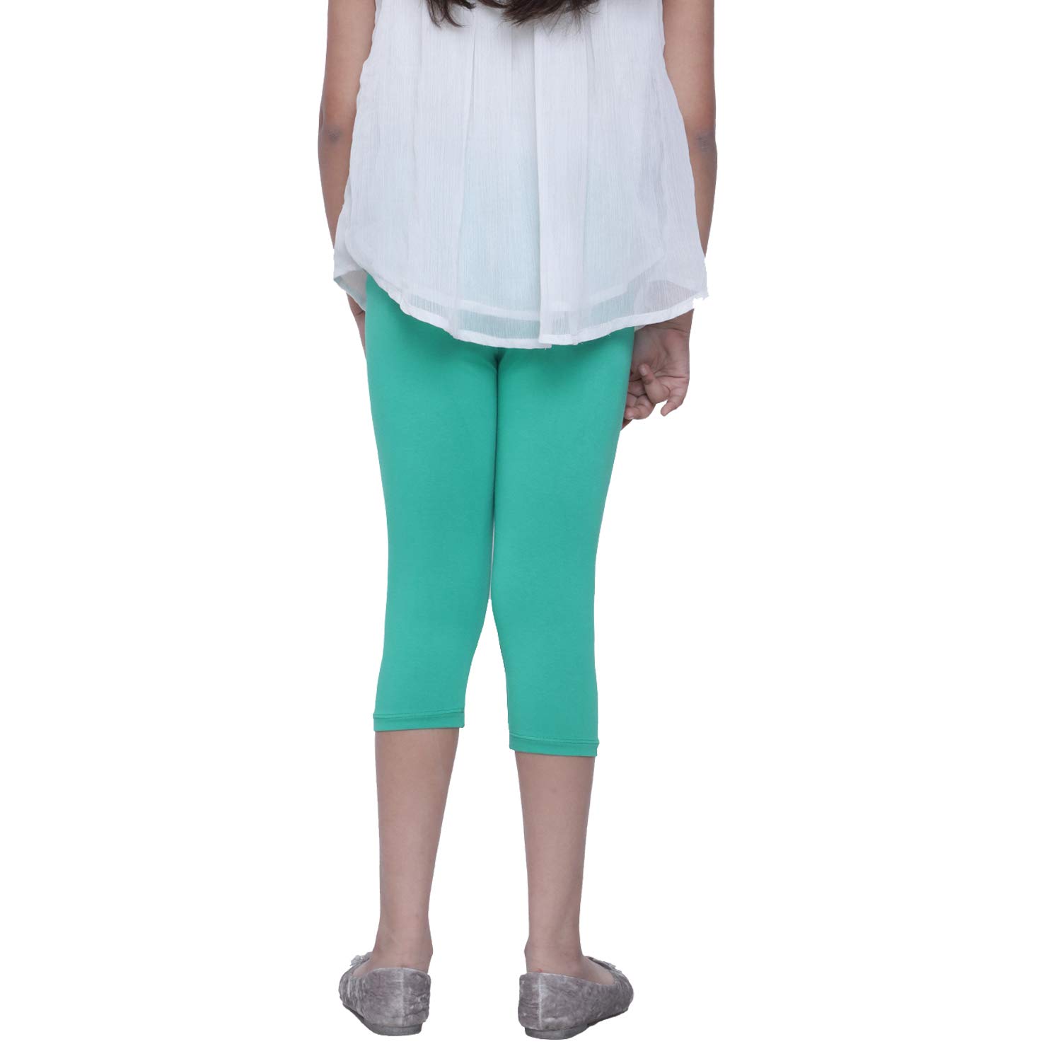Robinbosky Premium Girls Capri Green Leggings (12-18 Months (18) Apple Green) - Image 5 thumbnail