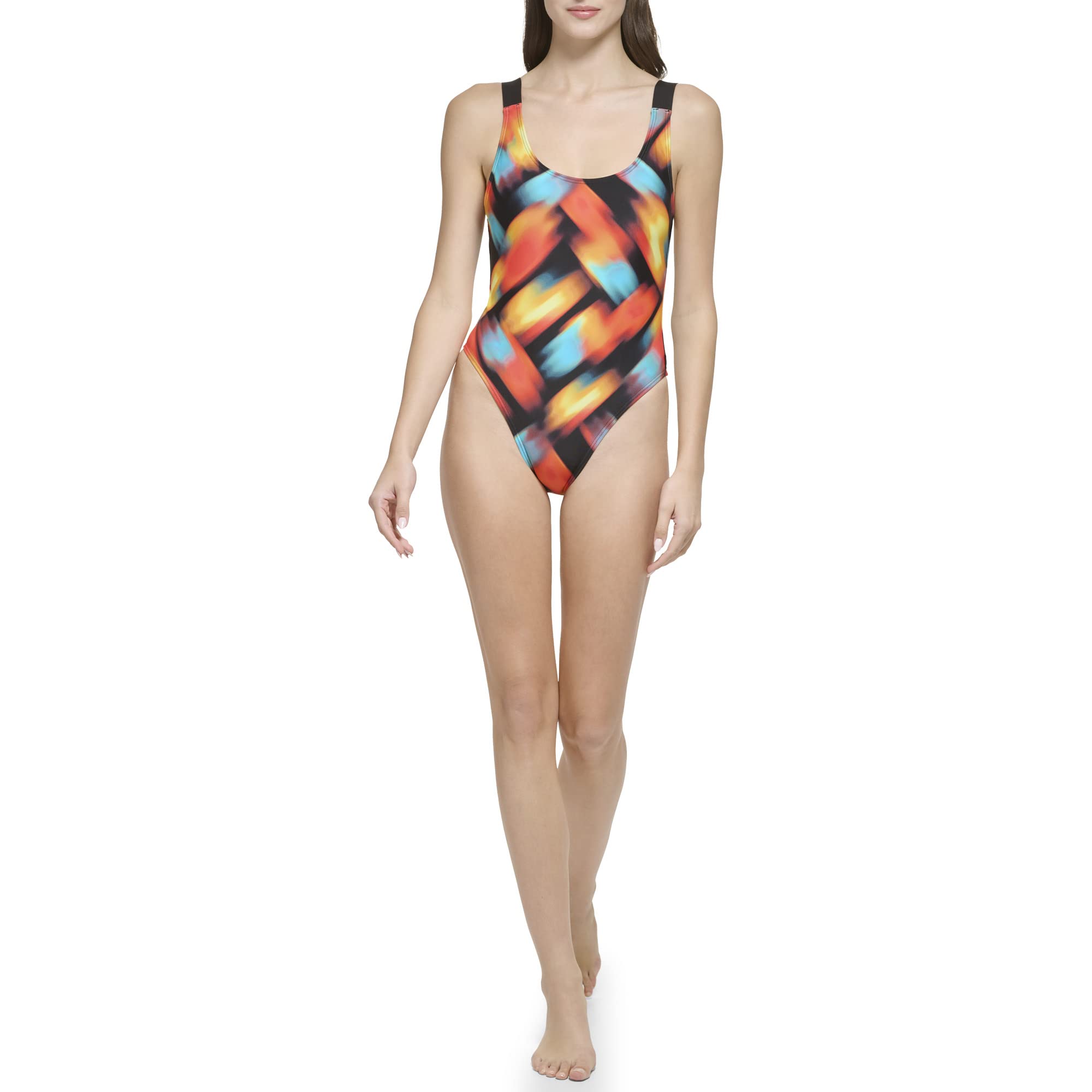 Calvin Klein Women's Classic Over The Shoulder One Piece Swimsuit