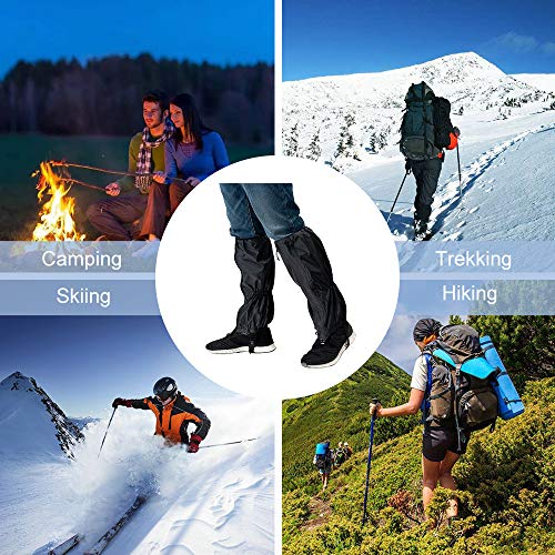 Leg-Gaiters-High-Waterproof-Snow-Boot-Shoe-Cover-with-Zipper-Adjustable-Breathable-Lightweight-Windproof-Sand-Proof-for-Outdoor-Hiking-Skiing-Backpacking-Trekking-Camping-Climbing-Snowshoeing