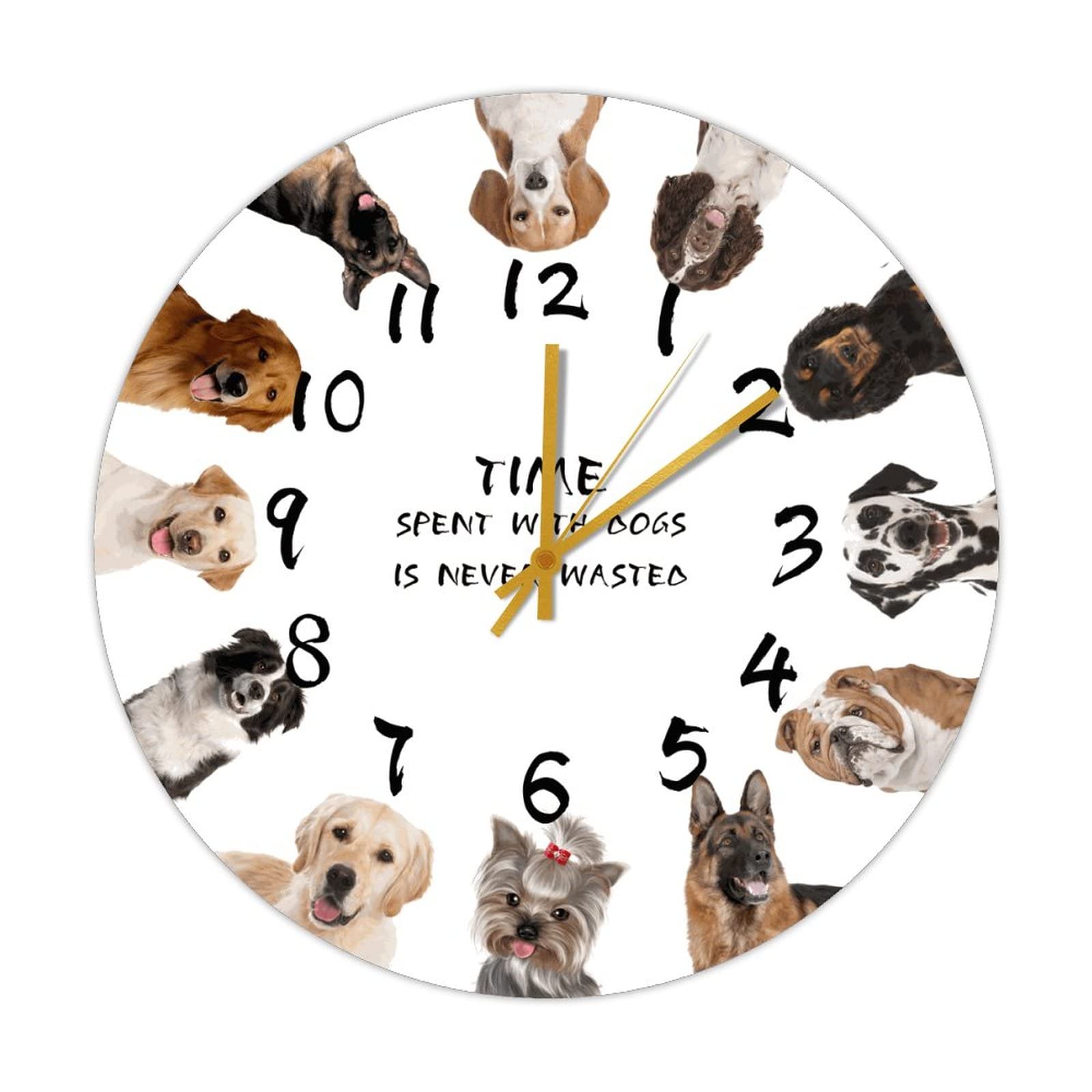 Horloge murale vintage silencieuse pour salon et cuisine en bois