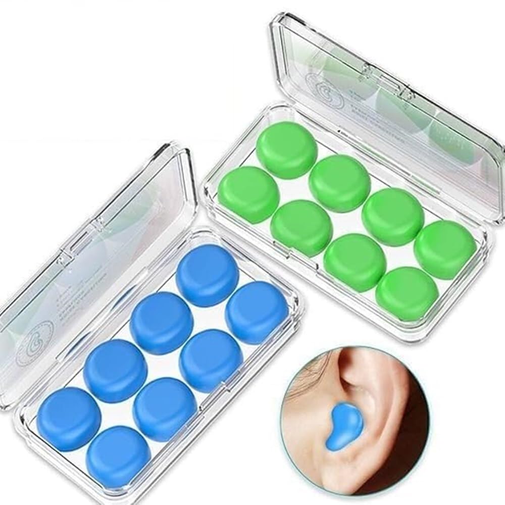 Ear Plugs for Sleeping Swimming, 8 Pair Reusable Silicone Moldable Noise Cancelling Earplugs for Shooting Range, Swimmers, Snoring, Concerts, Airplanes, Travel, Work, Studying-image-13
