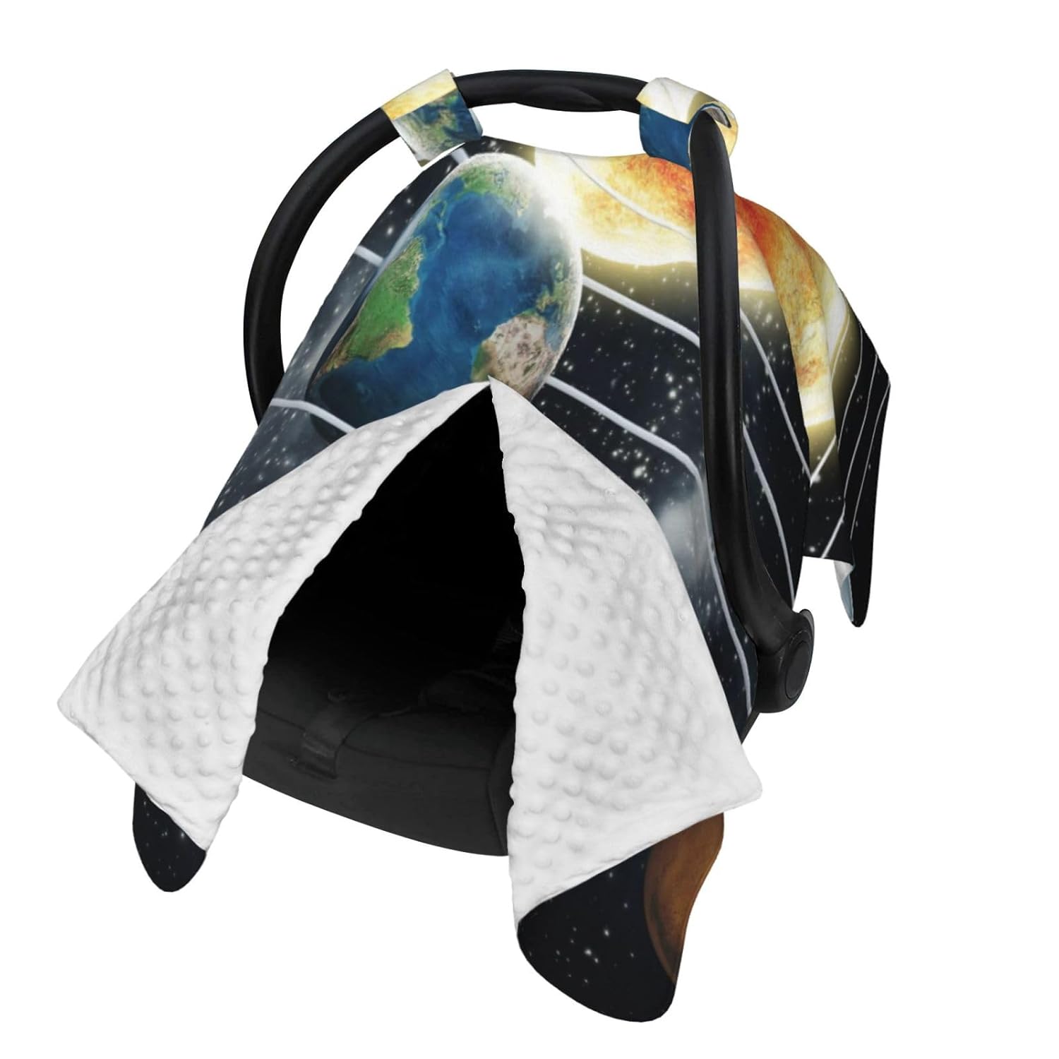 Outer Space Solar System with Eight Planets Universe Elements Sun Earth Mars and Uranus Baby Car Seat, Rain Shelter, Multifunctional Nursing Cover for Newborns, Mother Care, Breastfeeding